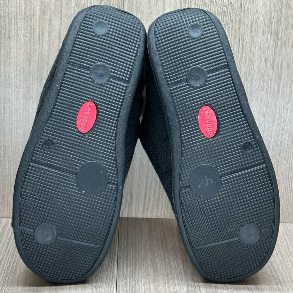 Lesvago Shoes Mens Size 10 Diabetic Slipper Adjustable Slip On Comfort Black - Picture 11 of 12